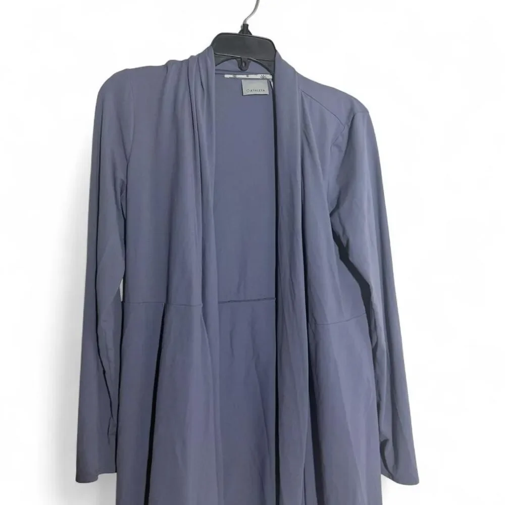 Athleta Women Blue purple open drape front cardigan | Medium | Cozy loungewear - Picture 2 of 8